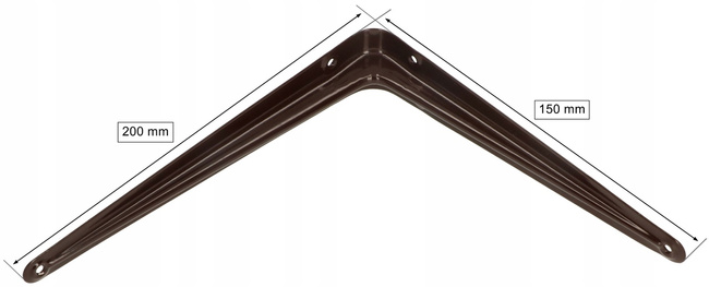 Kątownik pod półkę wspornik podpórka 20x15 cm 10 szt. - Kolor brązowy