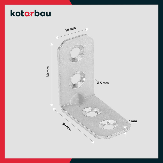 Kątownik łącznik ciesielski 30x30x16 meblowy