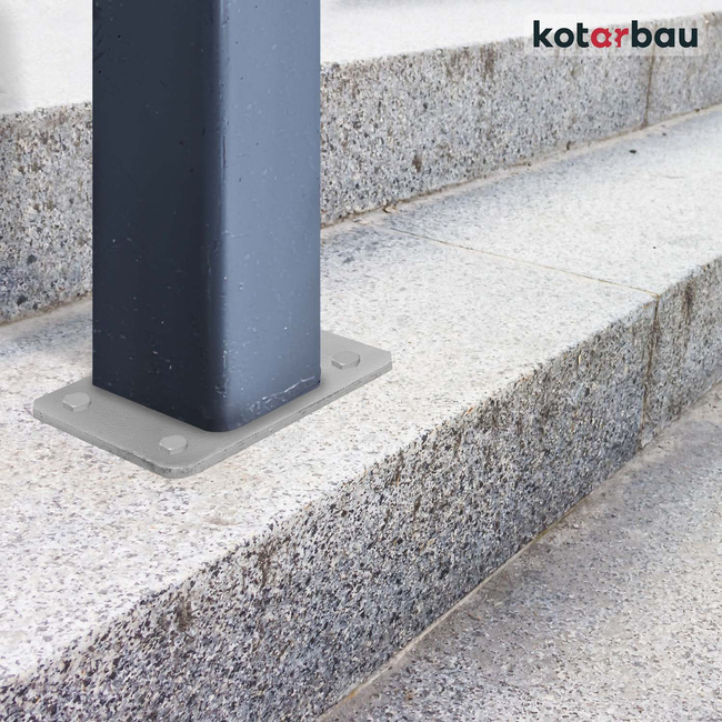 Podstawa słupa przykręcana 60x40 mm zestaw 4 szt. - Kolor srebrny