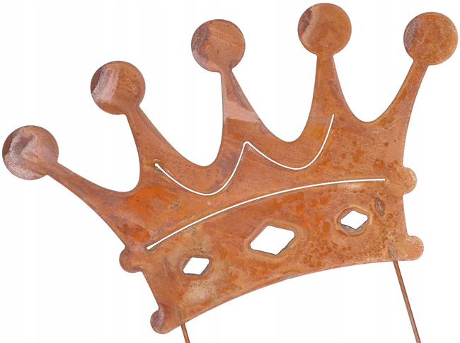 Figurka figura ozdoba ogrodowa korona rdza metal