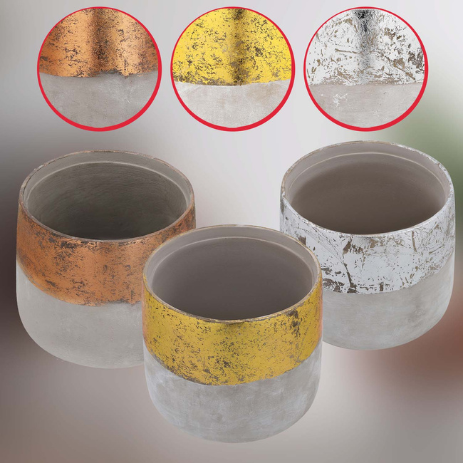 Doniczka ceramiczna nieszkliwiona na kwiaty rośliny 12 cm zestaw 2 szt. - Kolor szary