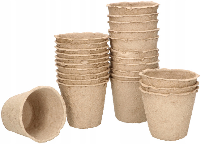 Doniczki torfowe 6 cm rozsady sadzonki bio - 60 szt.