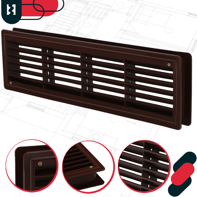 Kratka drzwiowa wentylacyjna łazienkowa do drzwi wc plastikowa 135x488 mm