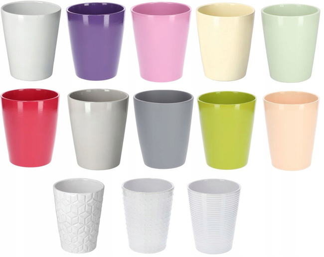 Doniczka osłonka ceramiczna na kwiaty 12 cm pudrowy róż