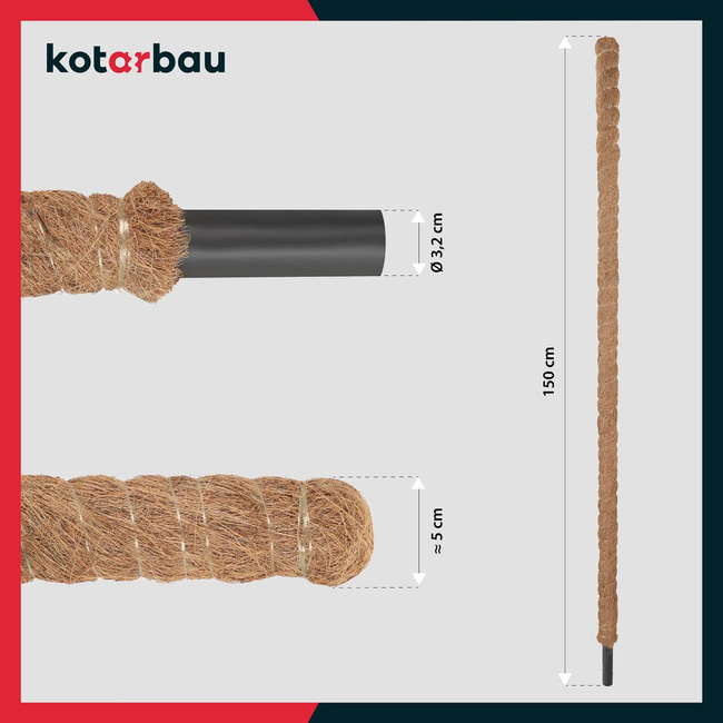 Palik kokosowy do roślin 150 cm x 32 mm