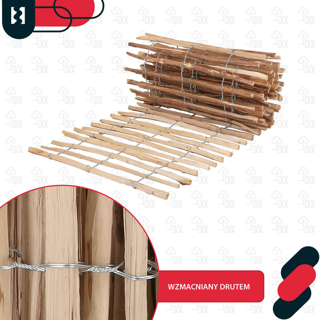 Płotek leszczynowy ogrodzenie obrzeże palisada łupanka 70 cm