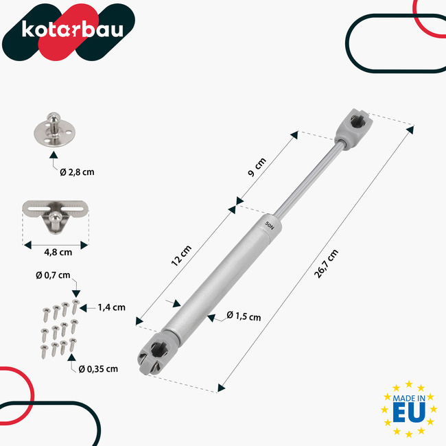 Podnośnik gazowy siłownik meblowy 50 n zestaw 2 szt.